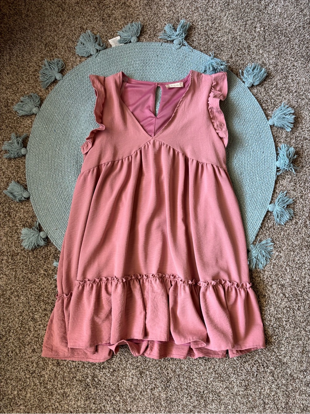 Altar'd State Rose Flutter Sleeve Casual Dress